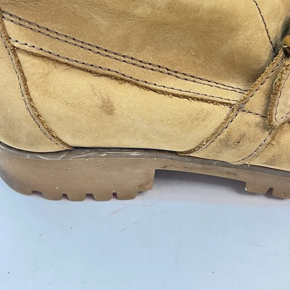 Polo Ralph Lauren Ranger Boots Size 8.5B Tan Leather Lace Up Buckle Combat Style